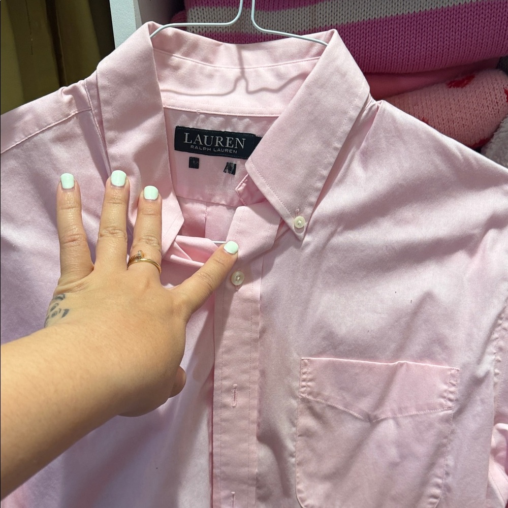 Lauren Ralph Lauren Pastel Pink Button-Front Shirt